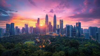 Majestic Kuala Lumpur Skyline at Sunset