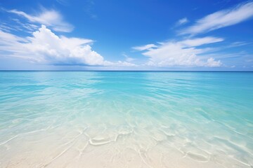 Obraz premium Bimini Island Beach Landscape with Blue Waters and Sky: Perfect View for Travelers