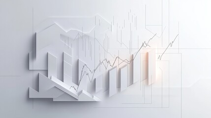 Abstract Financial Illustration with Line Art
