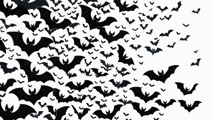 Naklejka premium a swarm of bats in flight.