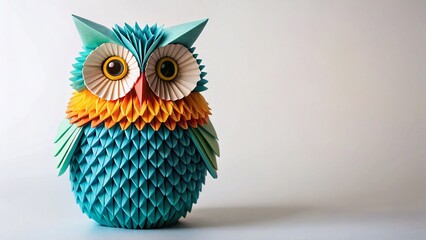 Adorable Paper Owl Craft - Cute Origami Bird on White Background, Perfect for Kids Projects and Educational Resources