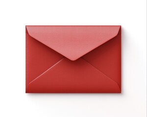 Blank Red Square Envelope for Sending Mail and Communication. Empty Paper Envelope with Post Symbol for Postal Services