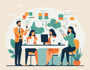 Corporate Team Building Exercise Illustration