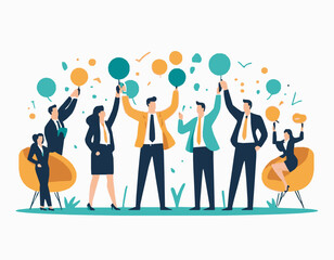 Corporate Team Building Exercise Illustration