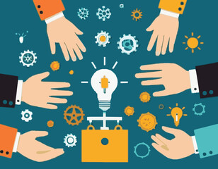 Entrepreneurship and Startup Teamwork Concept