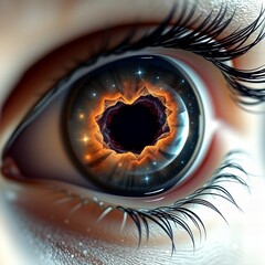 Cosmic Vision: A Black Hole Reflected in the Eye

