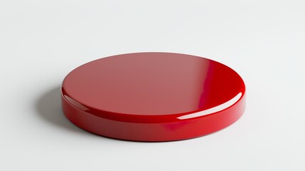 Red Circular Podium 3D Render