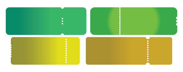 Colorful Gradient Blank Ticket Vector Design