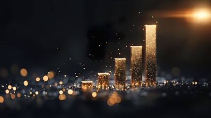 Golden Staircase Growth Trend Visualization