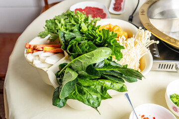 Vegetable platter for hot pot