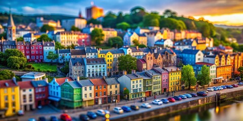 Naklejka premium Charming Bristol Architecture: Tilt-Shift Miniature Cityscape