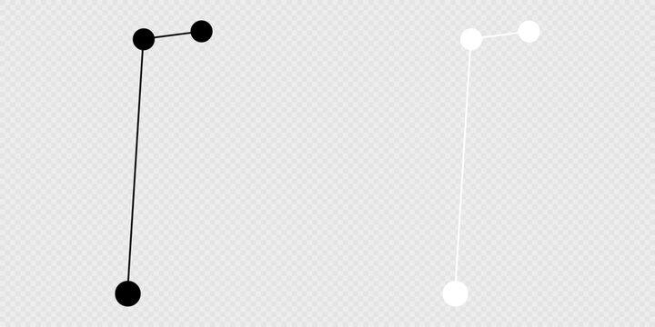 Equuleus constellation map set. Vector illustration.