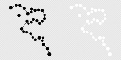 Eridanus constellation map set. Vector illustration.