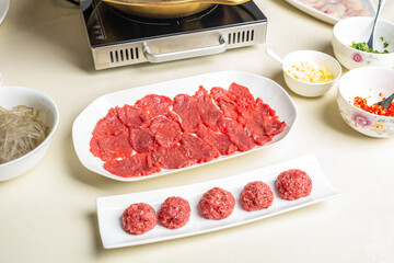 Chaoshan beef hot pot food background material