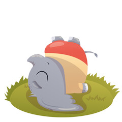 Illustration of elephant doing yoga. Healthy and wellness lifestyle. Flat vector illustration