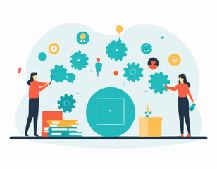 Collaborative Teamwork Concept - Modern Vector Design