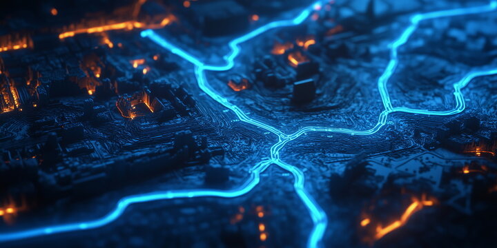 Digital community, Digital society,The grid, the infrastructure. Streets and route network. Geographic information system. Energy distribution.