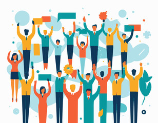 Success in Teamwork - Colorful Business Illustration