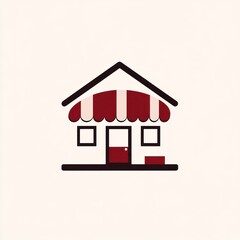 Fototapeta premium Simple shop storefront; small business; delivery box