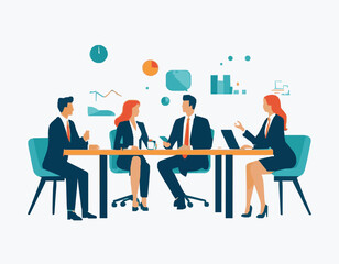 Modern Business Meeting Scene with Diverse Teamwork