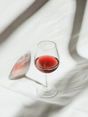 glass of red wine with natural sunlight calming