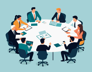 Modern Business Meeting Scene with Diverse Teamwork