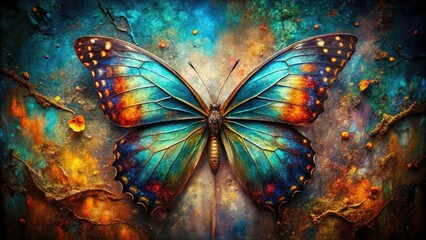Obraz premium Abstract butterfly photo: grunge texture, high-resolution depth of field.