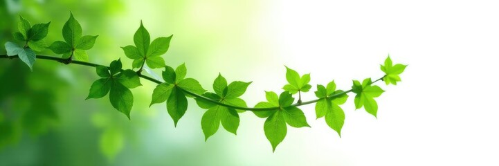 Obraz premium green ivy isolated against a soft white background, leaf, nature, simple