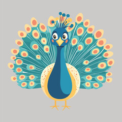 A Cute Peacock vector illustration