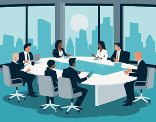 Diverse Business Professionals Discussing in Meeting Room