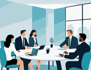 Diverse Business Professionals Discussing in Meeting Room