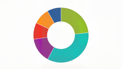 Obraz premium Minimalistic pie chart in bold gradients, data visualization concept