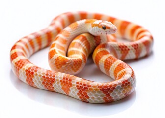 Obraz premium Albino Honduran Milk Snake Long Exposure Photography - White Background
