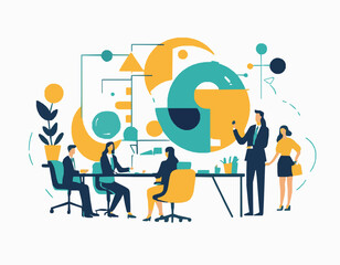 Creative Teamwork Concept with People in Office Setting