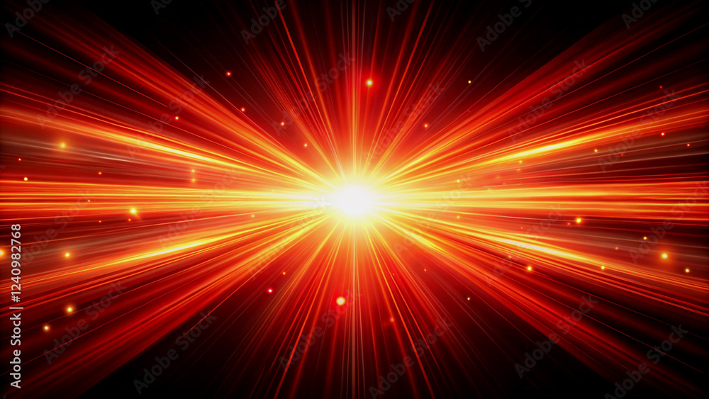 Wall mural dynamic red and yellow burst background image