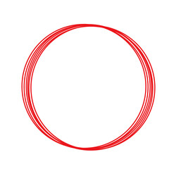 Red doodle circle elements 