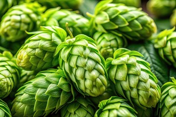 Obraz premium Fresh, organic hops, close-up detail; a healthy, sustainable harvest.