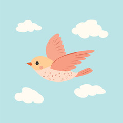 A Cute bird flying vector Illustration