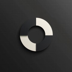 Abstract circular design in black and white.