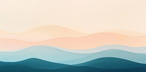 Abstract Pastel Wave Landscape Design
