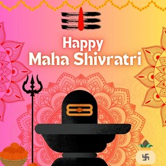 Happy Mahashivratri Festival Greetings Post Design! Elegant Colorful Design! 