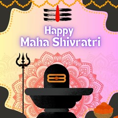 Happy Mahashivratri Festival Greetings Post Design! Elegant Colorful Design! 