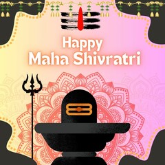 Happy Mahashivratri Festival Greetings Post Design! Elegant Colorful Design! 