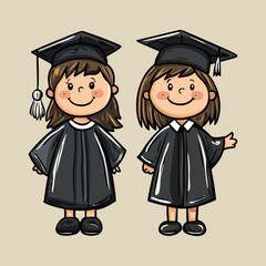 Happy Graduates Celebrating Achievement vector illustartion 