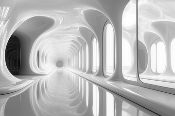Naklejka premium futuristic space of the room of the future metro