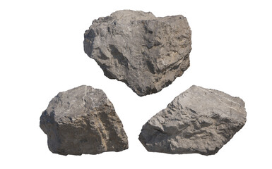 rock jagged isolated on transparant background. 3d rendering