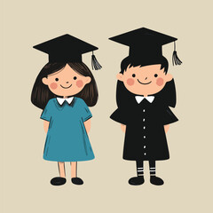 Happy Graduates Celebrating Achievement vector illustartion 