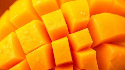 Juicy Mango Cubes: Fresh and Vibrant Tropical Delight

