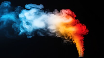 Colorful smoke swirl against a dark background.