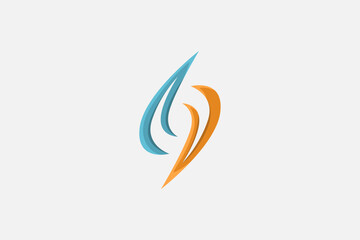 Switch technology modern blue and orange colors logo 